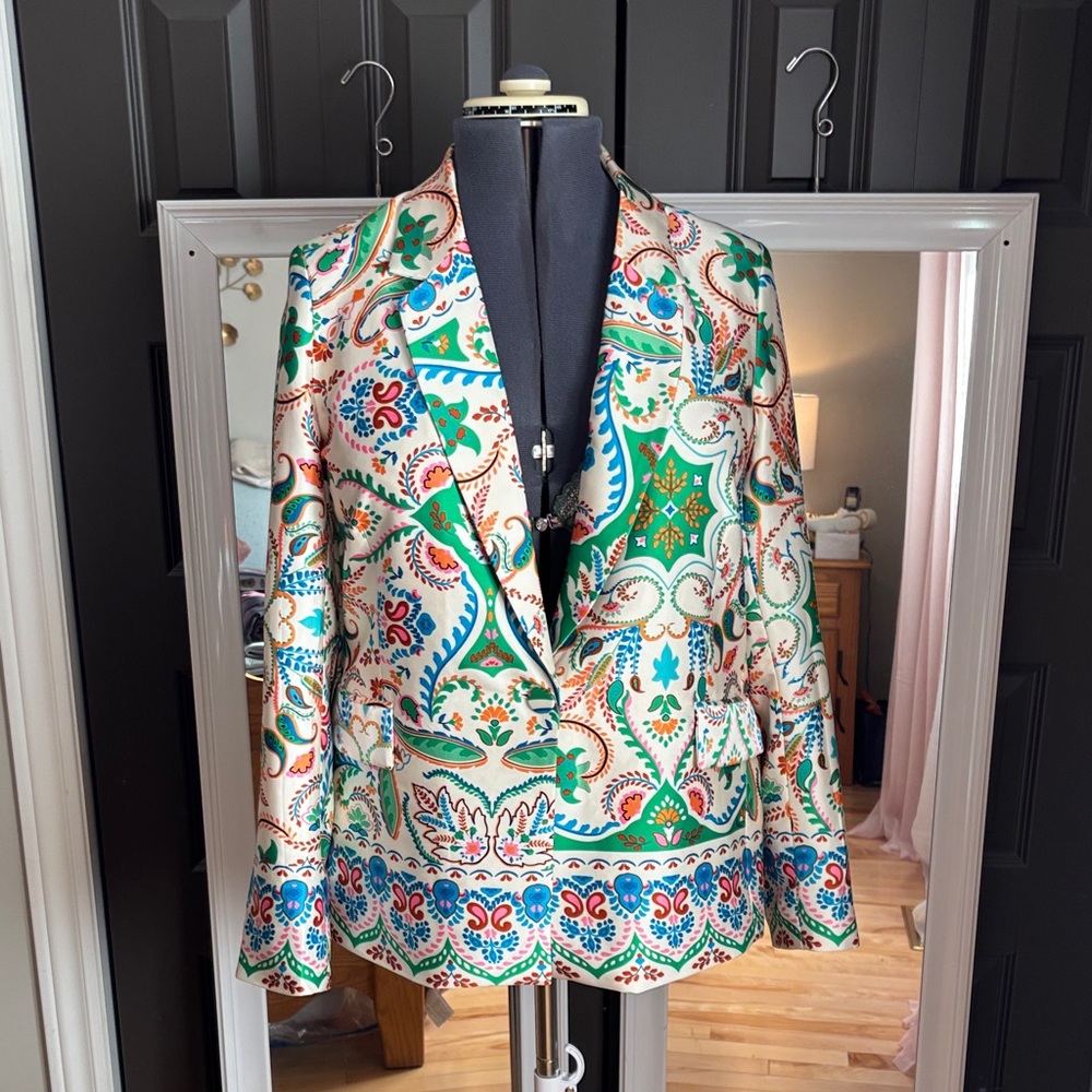 Rachel Zoe Multicolor Paisley Blazer